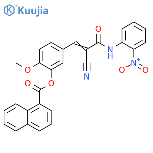 5-[2-Cyano-3-[(2-nitrophenyl)amino]-3-oxo-1-propen-1-yl]-2-methoxyphenyl 1-naphthalenecarboxylate structure