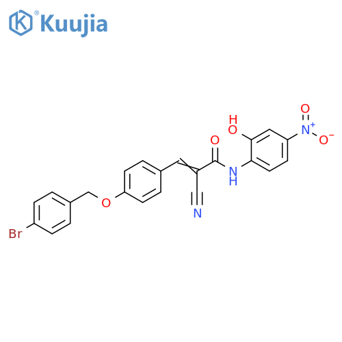 3-[4-[(4-Bromophenyl)methoxy]phenyl]-2-cyano-N-(2-hydroxy-4-nitrophenyl)-2-propenamide structure