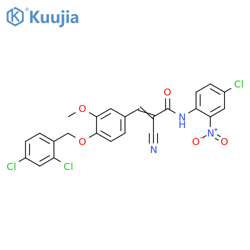 N-(4-Chloro-2-nitrophenyl)-2-cyano-3-[4-[(2,4-dichlorophenyl)methoxy]-3-methoxyphenyl]-2-propenamide structure