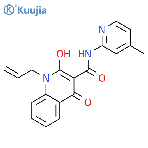 2-hydroxy-N-(4-methylpyridin-2-yl)-4-oxo-1-(prop-2-en-1-yl)-1,4-dihydroquinoline-3-carboxamide structure