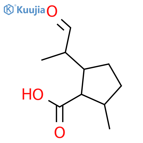 (1R,2S,5R)-2-methyl-5-[(1R)-1-methyl-2-oxoethyl]cyclopentanecarboxylic acid structure