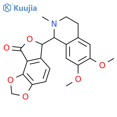 (6S)-6-[(1S)-6,7-dimethoxy-2-methyl-1,2,3,4-tetrahydroisoquinolin-1-yl]furo[3,4-e][1,3]benzodioxol-8(6H)-one structure