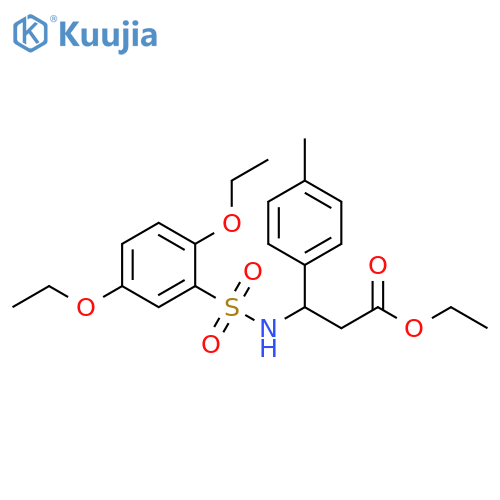 ethyl 3-(2,5-diethoxybenzenesulfonamido)-3-(4-methylphenyl)propanoate structure