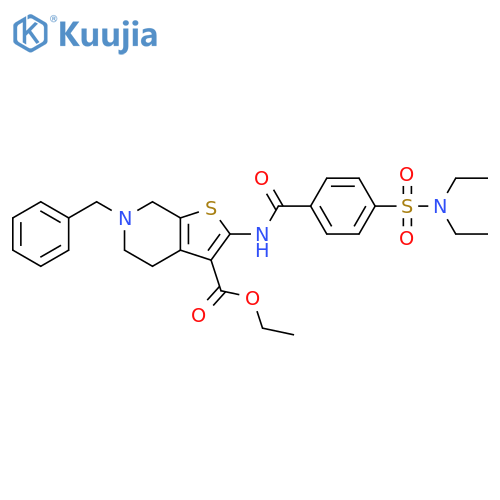 ethyl 6-benzyl-2-4-(diethylsulfamoyl)benzamido-4H,5H,6H,7H-thieno2,3-cpyridine-3-carboxylate structure