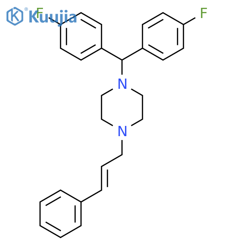 1-bis(4-fluorophenyl)methyl-4-(2E)-3-phenylprop-2-en-1-ylpiperazine structure
