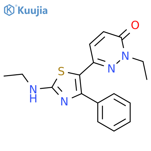 3(2H)-PYRIDAZINONE, 2-ETHYL-6-[2-(ETHYLAMINO)-4-PHENYL-5-THIAZOLYL]- structure
