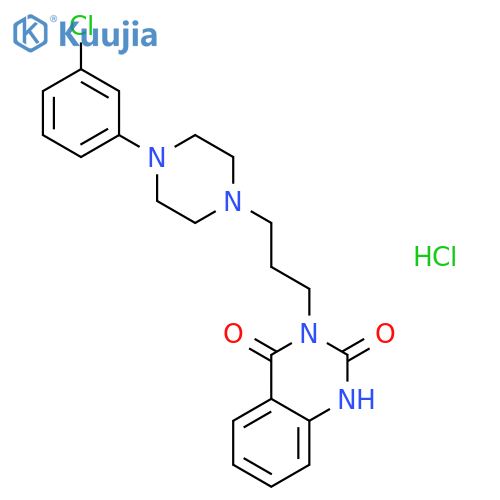 2,4(1H,3H)-Quinazolinedione,3-[3-[4-(3-chlorophenyl)-1-piperazinyl]propyl]-, hydrochloride (1:1) structure