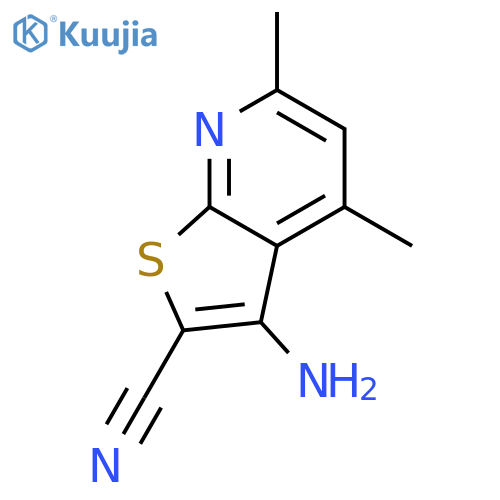 3-amino-4,6-dimethylthieno[2,3-b]pyridine-2-carbonitrile structure