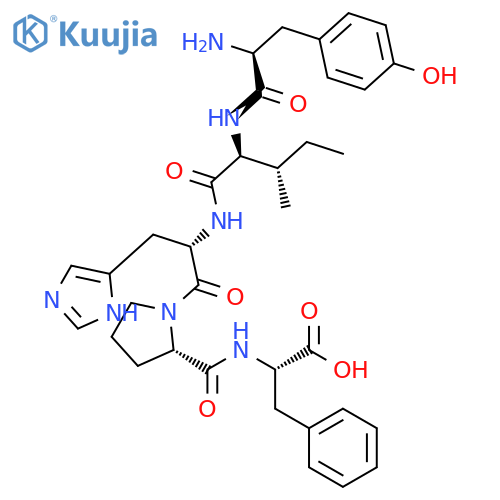 Angiotensin I/II (4-8) H-Tyr-Ile-His-Pro-Phe-OH structure