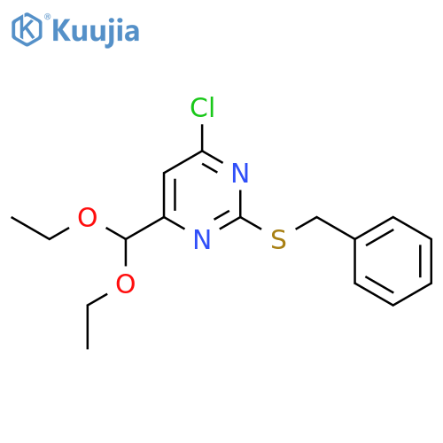 2-Benzylsulfanyl-4-chloro-6-diethoxymethyl-pyrimidine structure