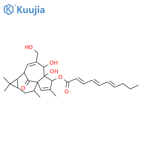 [(1S,4S,5S,6R,9R,10R,12R,14R)-5,6-Dihydroxy-7-(hydroxymethyl)-3,11,11,14-tetramethyl-15-oxo-4-tetracyclo[7.5.1.01,5.010,12]pentadeca-2,7-dienyl] (2E,4E,6E)-deca-2,4,6-trienoate structure