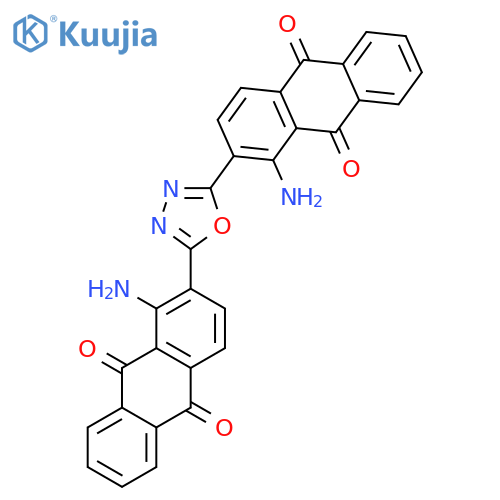 2,2'-(1,3,4-oxadiazole-2,5-diyl)bis[1-aminoanthraquinone] structure