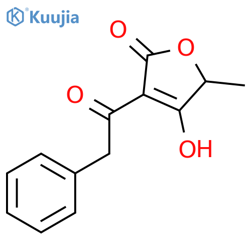 2(5H)-FURANONE, 4-HYDROXY-5-METHYL-3-(PHENYLACETYL)- structure