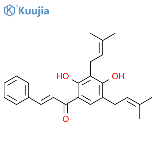 2-Propen-1-one, 1-[2,4-dihydroxy-3,5-bis(3-methyl-2-buten-1-yl)phenyl]-3-phenyl-, (2E)- structure