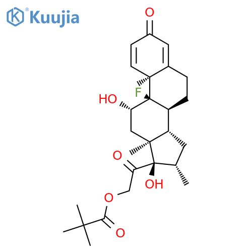 Pregna-1,4-diene-3,20-dione,21-(2,2-dimethyl-1-oxopropoxy)-9-fluoro-11,17-dihydroxy-16-methyl-, (11b,16b)- (9CI) structure