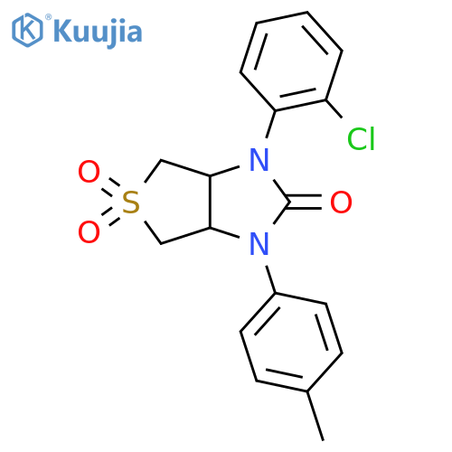 1-(2-chlorophenyl)-3-(4-methylphenyl)-hexahydro-1H-5lambda6-thieno3,4-dimidazole-2,5,5-trione structure