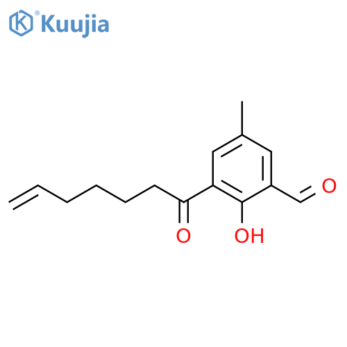 Benzaldehyde, 2-hydroxy-5-methyl-3-(1-oxo-6-heptenyl)- structure