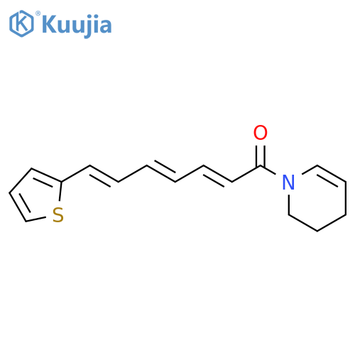 Pyridine, 1,2,3,4-tetrahydro-1-[1-oxo-7-(2-thienyl)-2,4,6-heptatrienyl]-, (E,E,E)- (9CI) structure