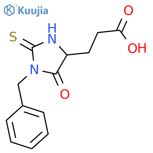 3-(1-Benzyl-5-oxo-2-thioxoimidazolidin-4-yl)propanoic acid structure