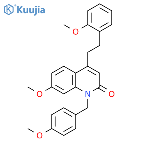 2(1H)-Quinolinone,7-methoxy-4-[2-(2-methoxyphenyl)ethyl]-1-[(4-methoxyphenyl)methyl]- structure