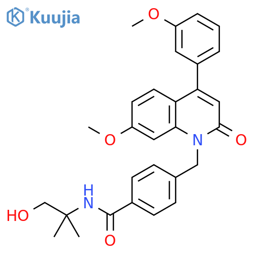 Benzamide,N-(2-hydroxy-1,1-dimethylethyl)-4-[[7-methoxy-4-(3-methoxyphenyl)-2-oxo-1(2H)-quinolinyl]methyl]- structure