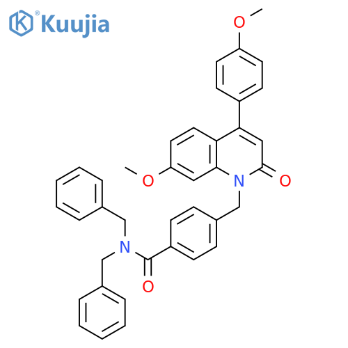 Benzamide,4-[[7-methoxy-4-(4-methoxyphenyl)-2-oxo-1(2H)-quinolinyl]methyl]-N,N-bis(phenylmethyl)- structure