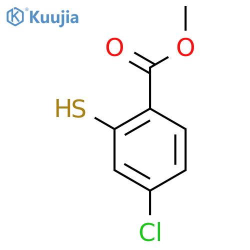 BENZOIC ACID, 4-CHLORO-2-MERCAPTO-, METHYL ESTER structure