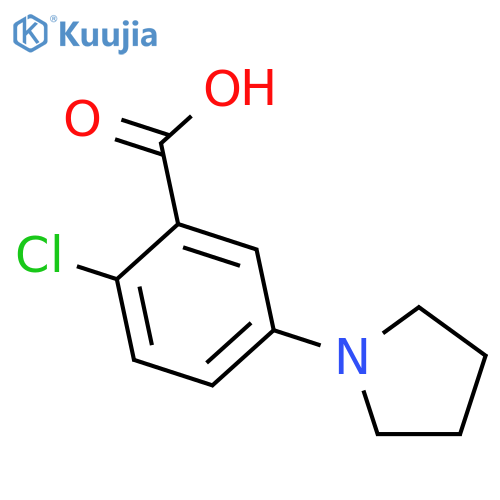 2-Chloro-5-pyrrolidin-1-yl-benzoic acid structure