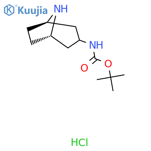 Tert-butyl N-[(1S,5R)-8-azabicyclo[3.2.1]octan-3-yl]carbamate;hydrochloride structure