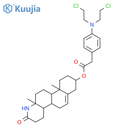 Benzeneacetic acid,4-[bis(2-chloroethyl)amino]-,(4aS,4bR,8S,10aR,10bS,12aS)-1,2,3,4,4a,4b,5,7,8,9,10,10a,10b,11,12,12a-hexadecahydro-10a,12a-dimethyl-2-oxonaphtho[2,1-f]quinolin-8-ylester structure