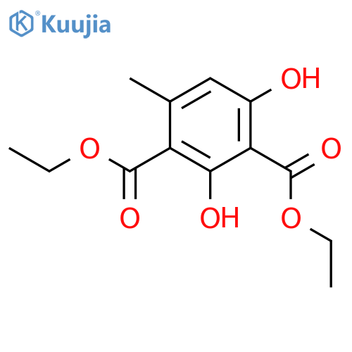 1,3-Benzenedicarboxylic acid, 2,4-dihydroxy-6-methyl-, diethyl ester structure