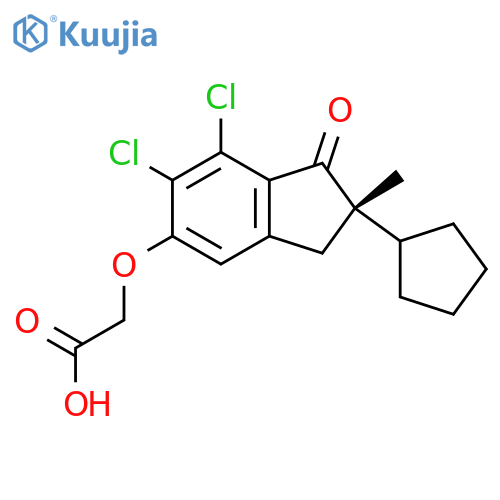 (S)-2-((6,7-Dichloro-2-cyclopentyl-2-methyl-1-oxo-2,3-dihydro-1H-inden-5-yl)oxy)acetic acid structure