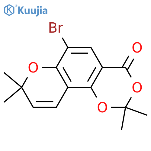 6-bromo-2,2,8,8-tetramethylpyrano[2,3-h][1,3]benzodioxin-4-one structure