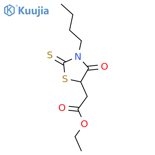 5-Thiazolidineaceticacid, 3-butyl-4-oxo-2-thioxo-, ethyl ester structure