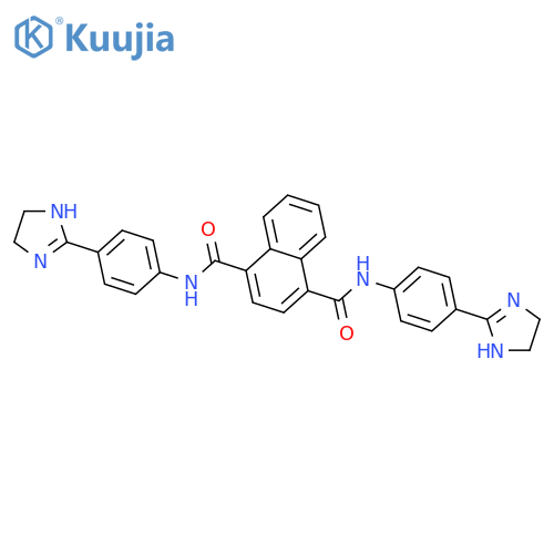 1-n,4-n-bis[4-(4,5-dihydro-1h-imidazol-2-yl)phenyl]naphthalene-1,4-dicarboxamide;hydrochloride structure