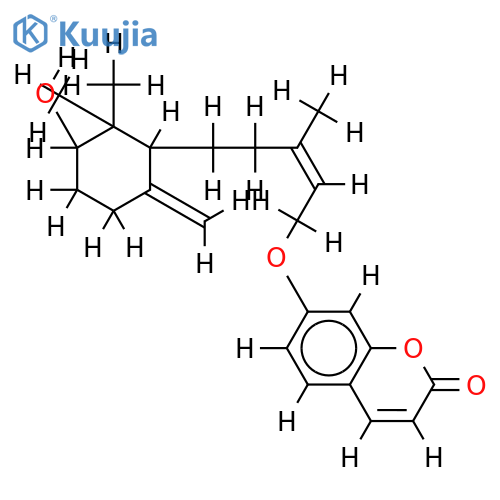 7-[5-((1S)-3c-Hydroxy-2,2-dimethyl-6-methylen-cyclohex-r-yl)-3-methyl-pent-2t-enyloxy]-cumarin structure
