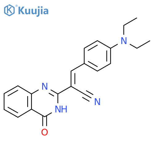 (2E)-3-4-(diethylamino)phenyl-2-(4-oxo-3,4-dihydroquinazolin-2-yl)prop-2-enenitrile structure