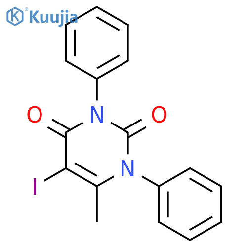 2,4(1H,3H)-Pyrimidinedione, 5-iodo-6-methyl-1,3-diphenyl- structure