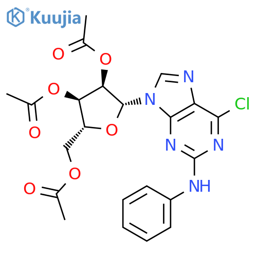 6-Chloro-N-phenyl-9-(2,3,5-tri-O-acetyl-β-D-ribofuranosyl)-9H-purin-2-amine structure