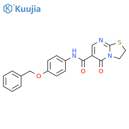 N-4-(benzyloxy)phenyl-5-oxo-2H,3H,5H-1,3thiazolo3,2-apyrimidine-6-carboxamide structure