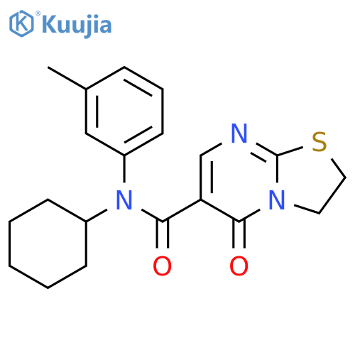 N-cyclohexyl-N-(3-methylphenyl)-5-oxo-2H,3H,5H-1,3thiazolo3,2-apyrimidine-6-carboxamide structure