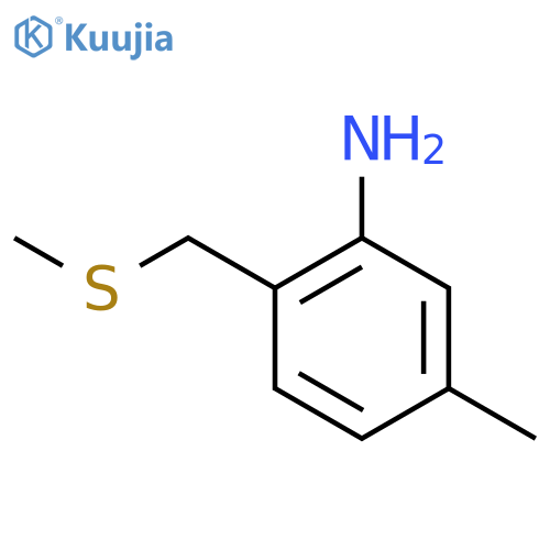 Benzenamine, 5-methyl-2-[(methylthio)methyl]- structure