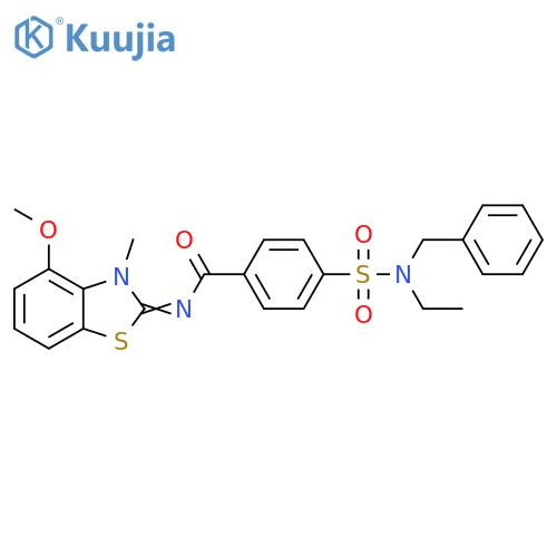 4-benzyl(ethyl)sulfamoyl-N-(2Z)-4-methoxy-3-methyl-2,3-dihydro-1,3-benzothiazol-2-ylidenebenzamide structure