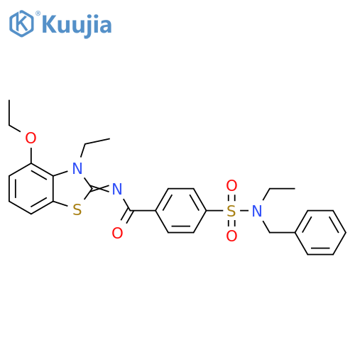 4-benzyl(ethyl)sulfamoyl-N-(2Z)-4-ethoxy-3-ethyl-2,3-dihydro-1,3-benzothiazol-2-ylidenebenzamide structure