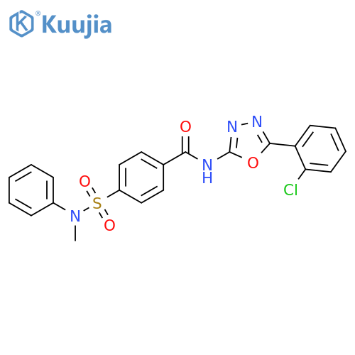 N-[5-(2-chlorophenyl)-1,3,4-oxadiazol-2-yl]-4-[methyl(phenyl)sulfamoyl]benzamide structure