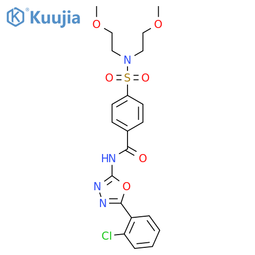 4-bis(2-methoxyethyl)sulfamoyl-N-5-(2-chlorophenyl)-1,3,4-oxadiazol-2-ylbenzamide structure