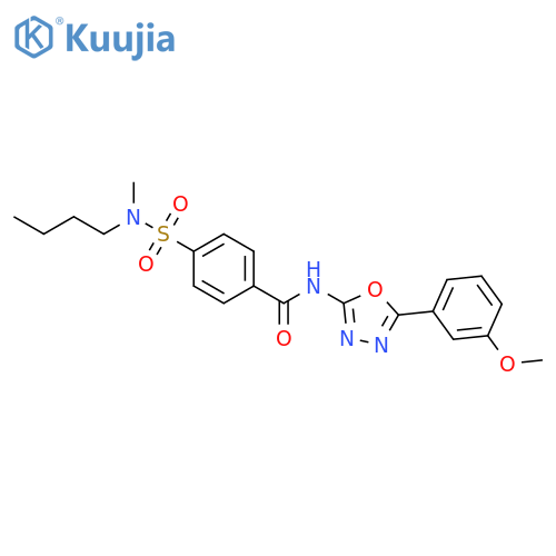 4-butyl(methyl)sulfamoyl-N-5-(3-methoxyphenyl)-1,3,4-oxadiazol-2-ylbenzamide structure