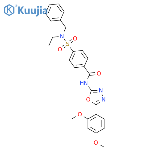 4-benzyl(ethyl)sulfamoyl-N-5-(2,4-dimethoxyphenyl)-1,3,4-oxadiazol-2-ylbenzamide structure