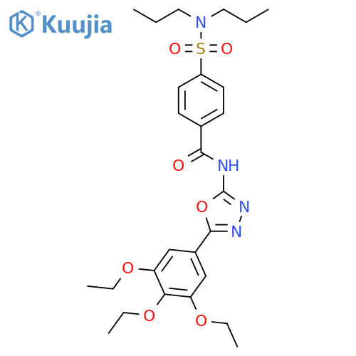 4-(dipropylsulfamoyl)-N-[5-(3,4,5-triethoxyphenyl)-1,3,4-oxadiazol-2-yl]benzamide structure