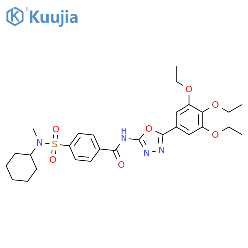 4-cyclohexyl(methyl)sulfamoyl-N-5-(3,4,5-triethoxyphenyl)-1,3,4-oxadiazol-2-ylbenzamide structure